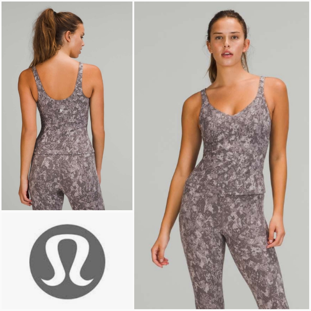 LULULEMON 4 Align Waist-Length Tank Top Hideaway Camo W1DLAS Size 4